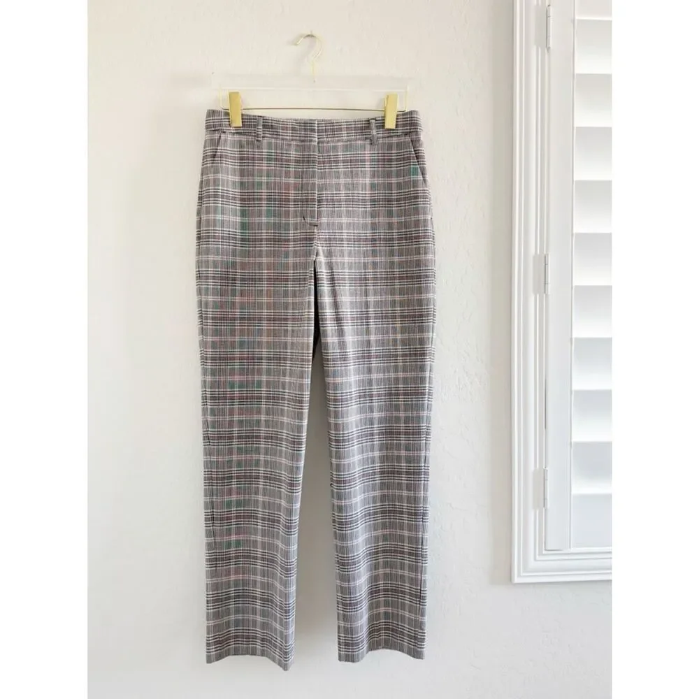 NEW Express Editor Super High Waisted Plaid Straight Ankle Pant Size 10 Long